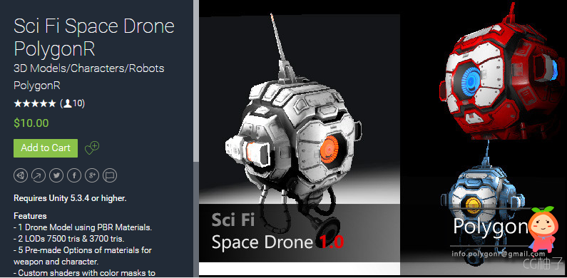 Sci Fi Space Drone PolygonR 1.0