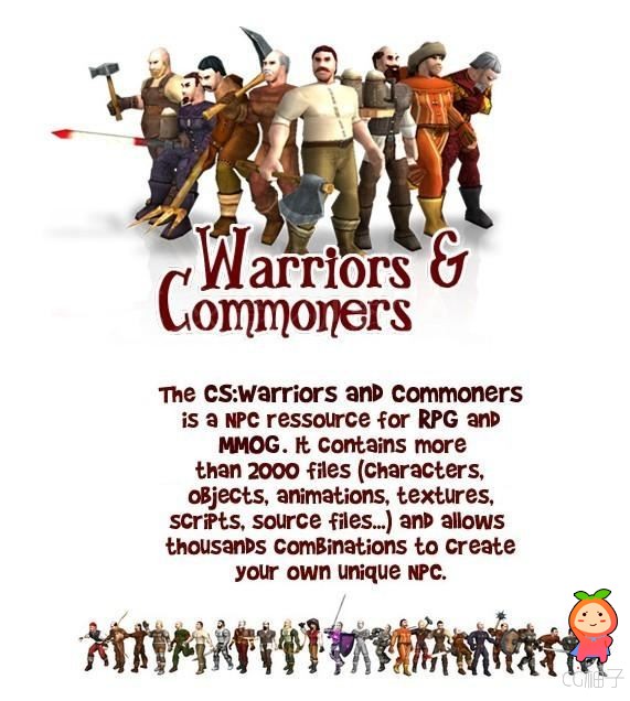 Warriors And Commoners unity3d asset 战士和平民角色模型