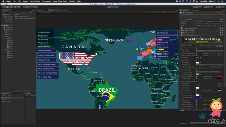 世界政治地图-2D版