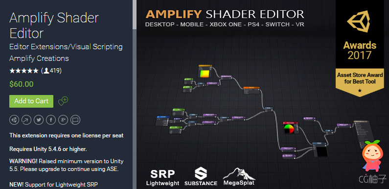 Amplify Shader Editor 1.5.4 unity3d asset