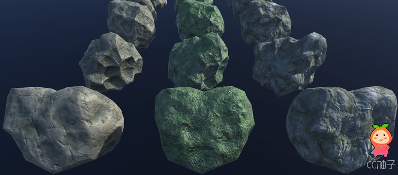 PBR exterior pack 60 stones and rocks 