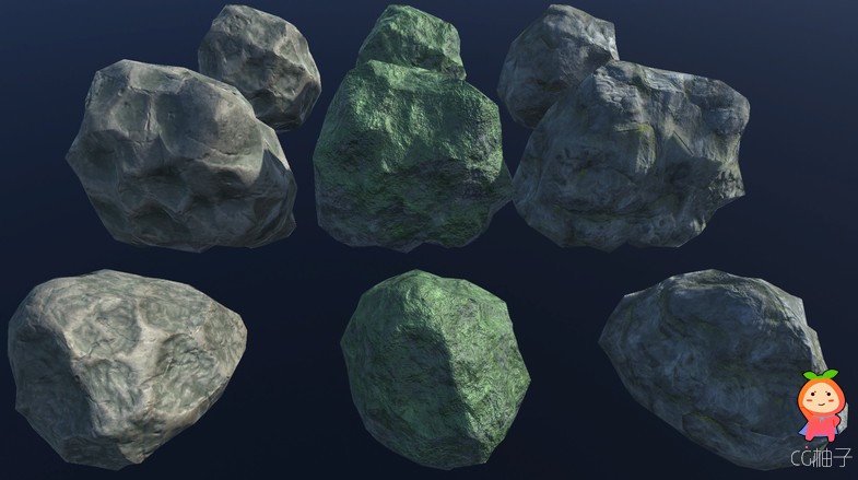 PBR exterior pack 60 stones and rocks 
