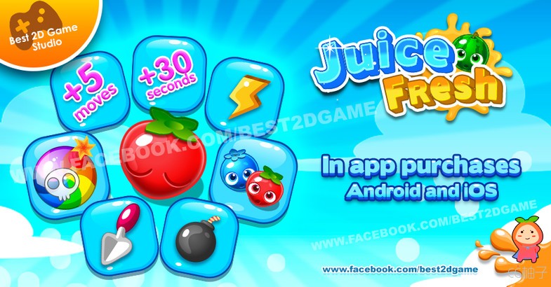 Juice Fresh Match 3 Complete Project