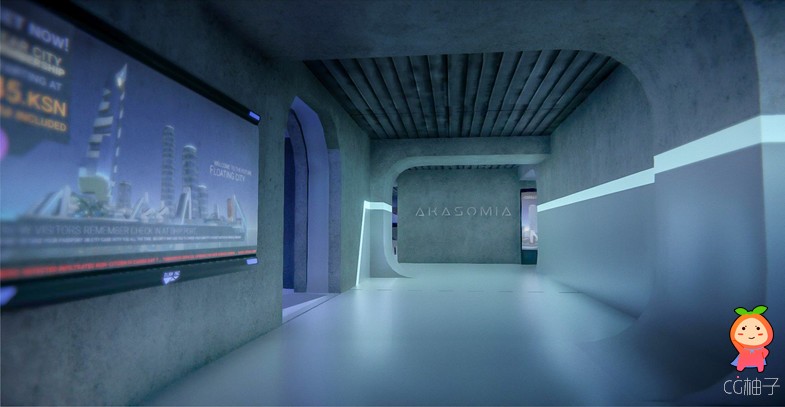 unity3d未来城市模型 科幻室内场景
