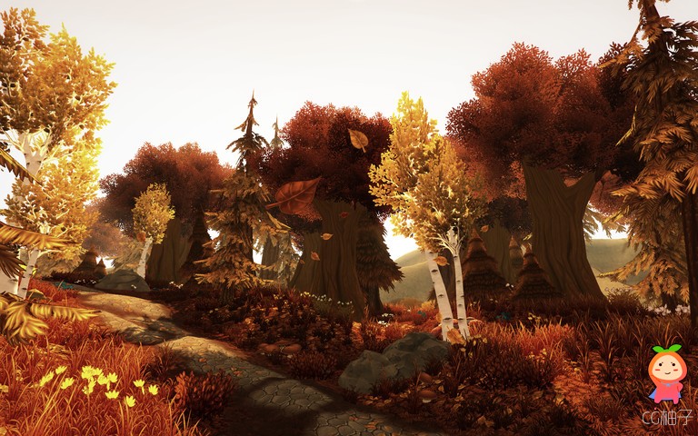 森林环境场景 秋季场景模型