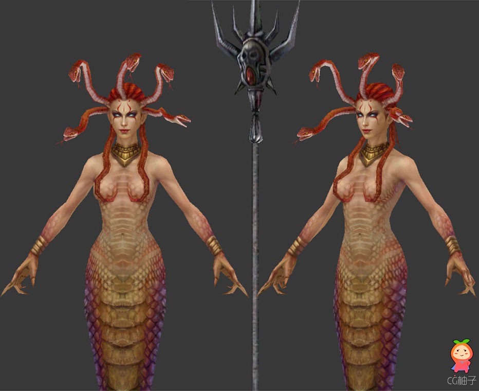 《神魔大陆》蛇发女妖免费 美杜莎Medusa梅杜莎 墨杜萨模型