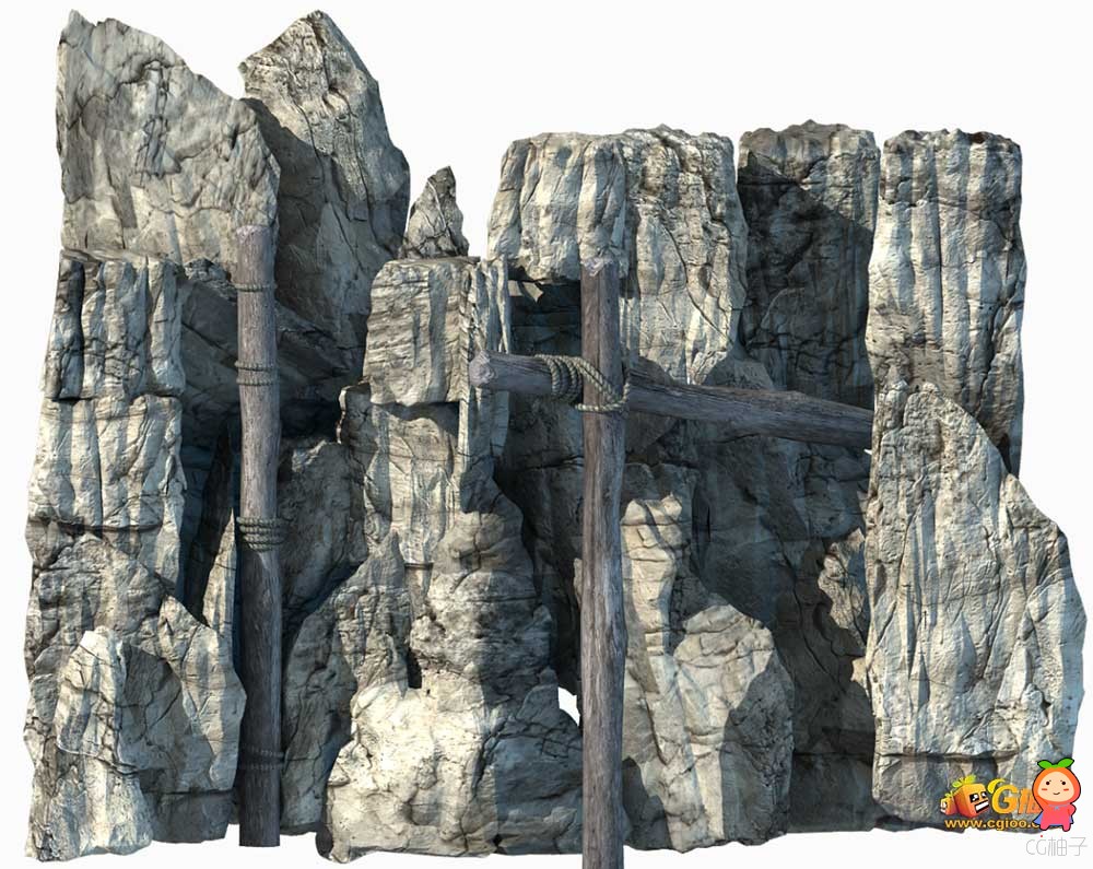 高质量石头假山场景 石头山模型免费下载