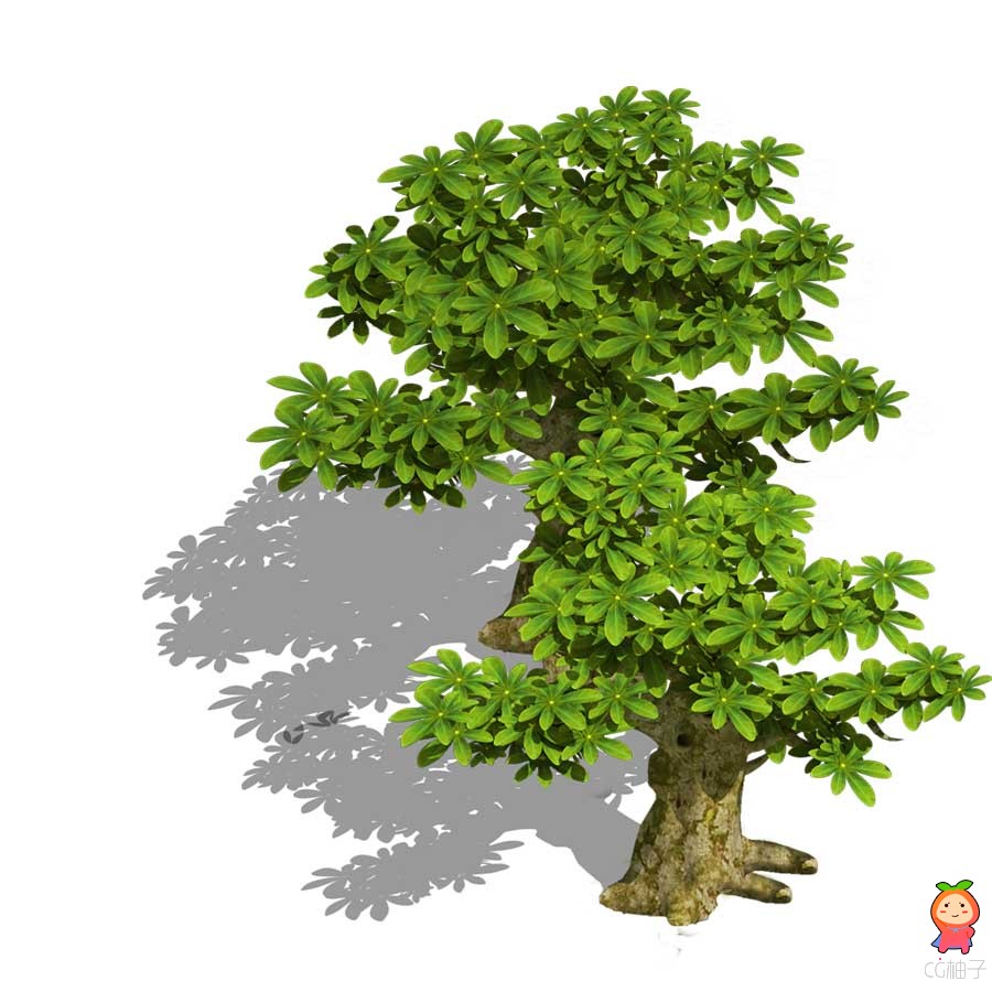 Q版树木资源 Q版卡通树木植物修图素材免费下载