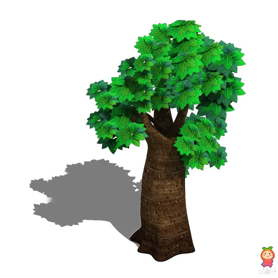 Q版树木资源 Q版卡通树木植物修图素材免费下载