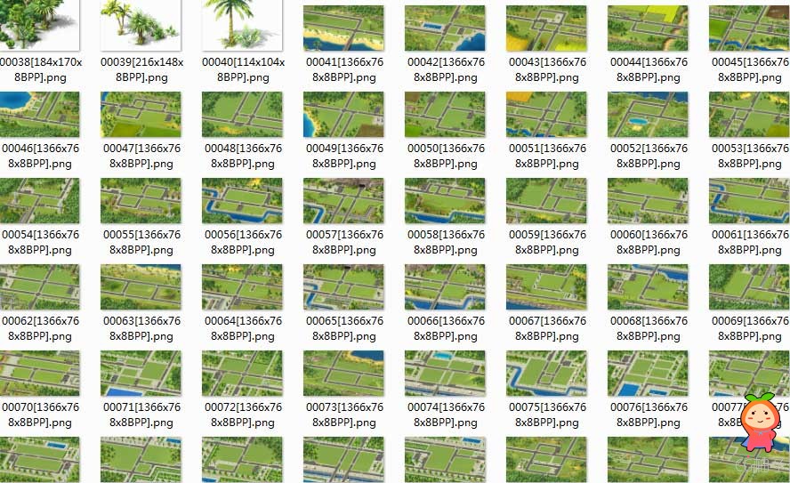 《绿色都市》地图素材 2D美术资源【230M】