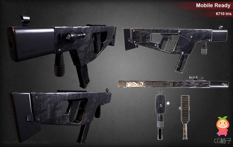 FPS游戏科幻步枪 冲锋枪 猎枪 火箭发射器模型