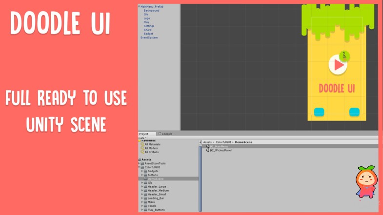  创建完整游戏UI元素 Unity插件免费