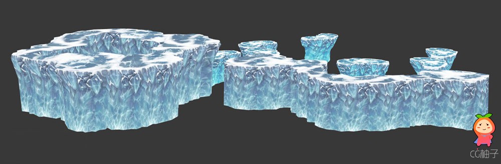 低模手绘冰川模型