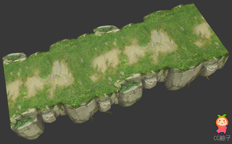 一堆石头石块山石石头路模型 苔藓石头低模免费