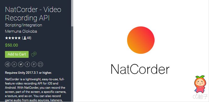 Requires Unity 2017.3.1 or higher. NatCorder is a lightweight, easy-to-use, full-feature video recor ...