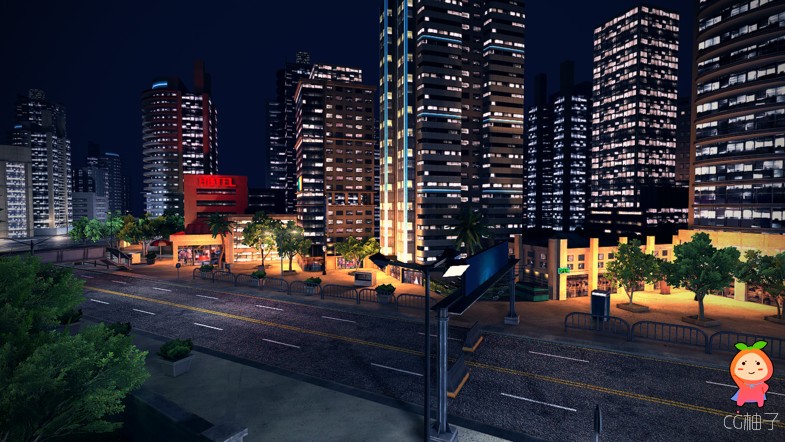 unity城市场景模型 完整的现代城市建筑模型