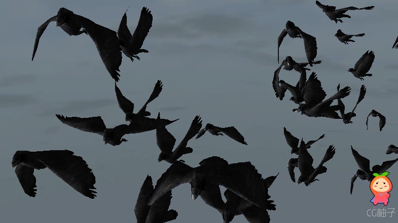 鸟群模型 乌鸦鸟类乌鸦群