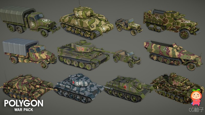 POLYGON - War Pack 1.0 unity3d低多边形战争场景模型
