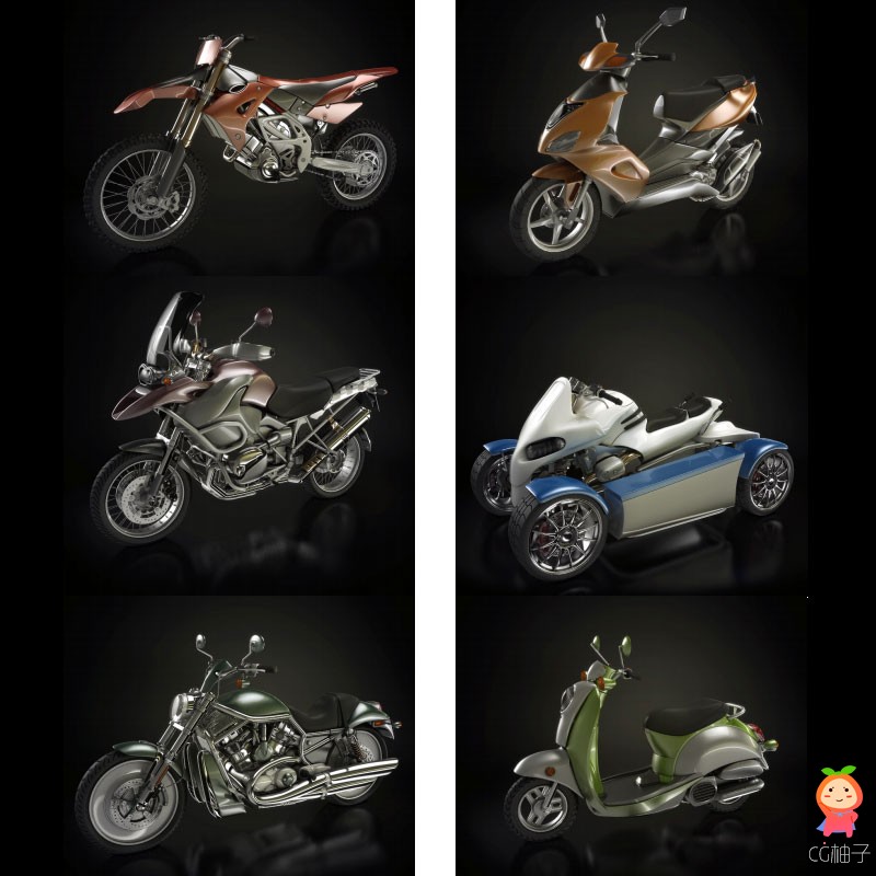 高精度摩托车免费下载 机车模型 各种摩托踏板车