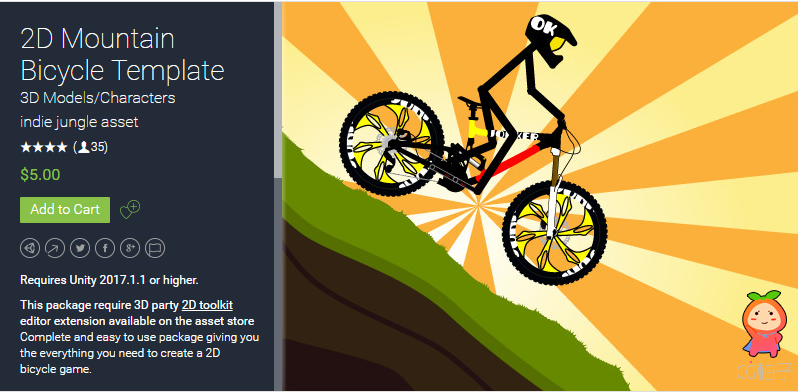 2D Mountain Bicycle Template 1.1