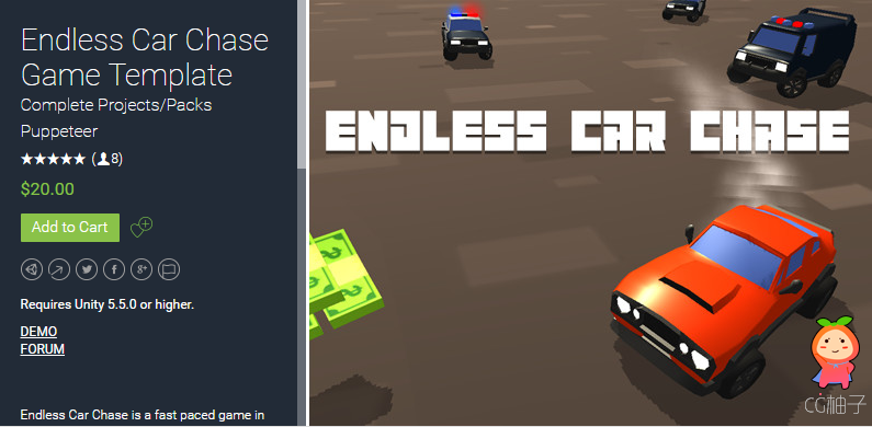 Endless Car Chase Game Template 1.15