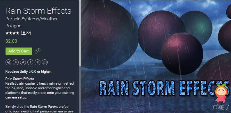 Requires Unity 5.0.0 or higher. Rain Storm Effects Realistic atmospheric heavy rain storm effect for ...
