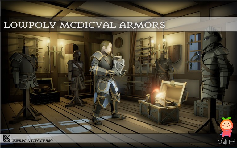 LOWPOLY MEDIEVAL WORLD - Lowpoly Medieval Armors 1.1 中世纪武器装备模型