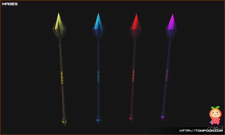 Stylized Mages - 8 colour variations (Low Poly) 