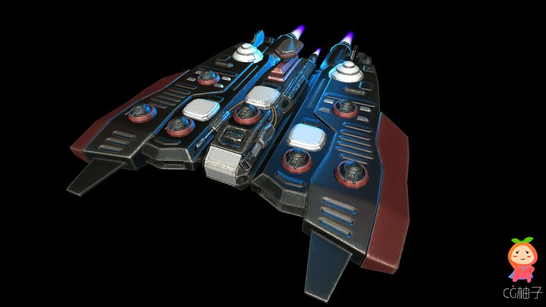Space Cruiser MX-III v1.0 3D太空船模型