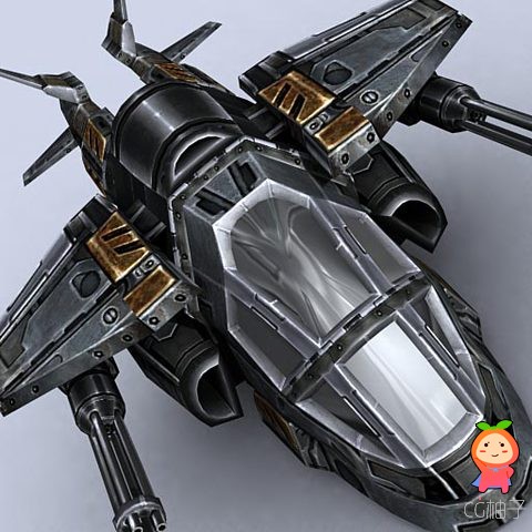 3DRT科幻武装直升机模型