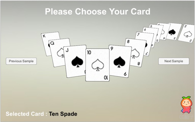 Card Select 1.2 卡牌扑克牌卡片菜单选择插件
