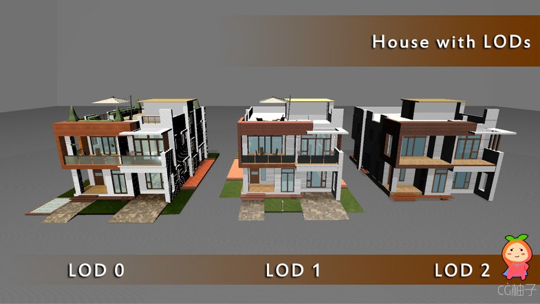 Modern Home 3 4.2 现代别墅内部场景模型