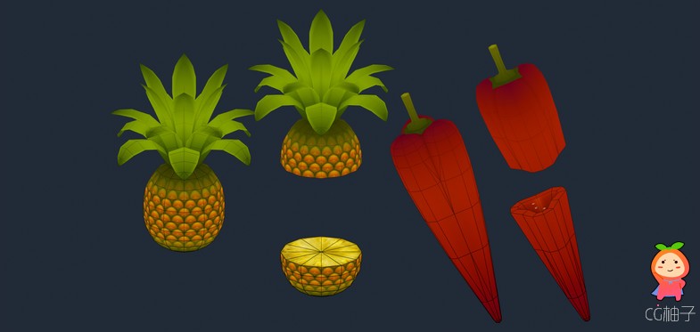 Food - Fruits Pack 1.9 各种水果模型切水果游戏必备