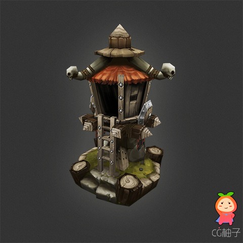 Low Poly RTS Orc Tower 1.0 RTS塔楼模型