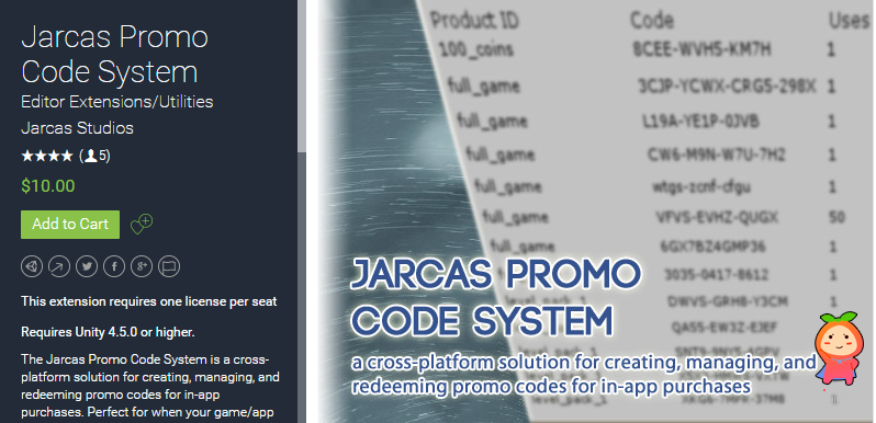 Jarcas Promo Code System 1.0.1