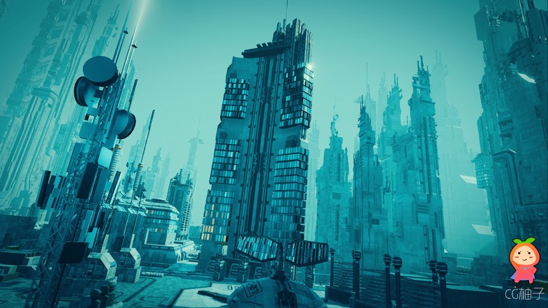 3D科幻城市场景 