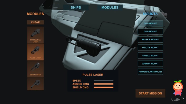 Space Combat Kit 1.21 空间战斗完整项目 太空飞行射击游戏模板