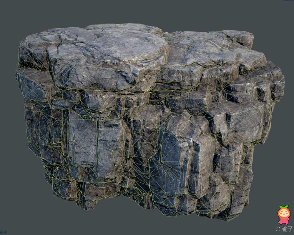高精度岩石模型 山石头模型2K高清贴图 FBX通用格式