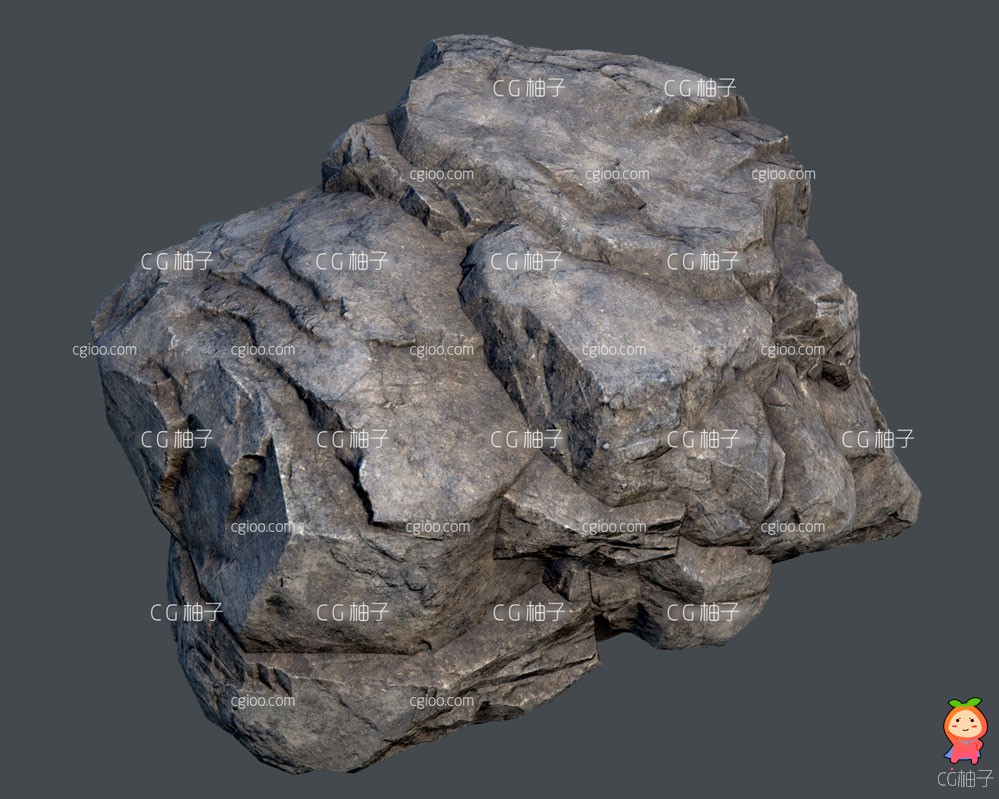 高精度石头模型 岩石模型 山石模型 tif高清贴图 fbx格式