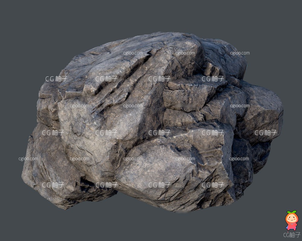 高精度石头模型 岩石模型 山石模型 tif高清贴图 fbx格式
