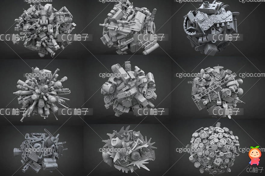 Big Pack Of 612 Pieces Kitbash Mech and Robots 机械零件模型