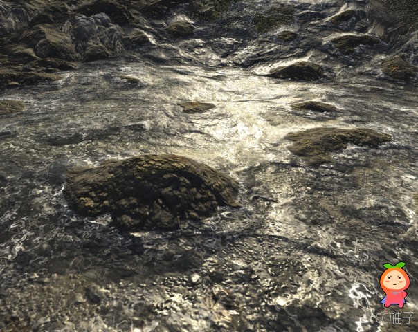 湿地水坑溪流熔岩效果