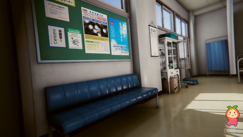 日本学校医务室场景 诊所医疗设备