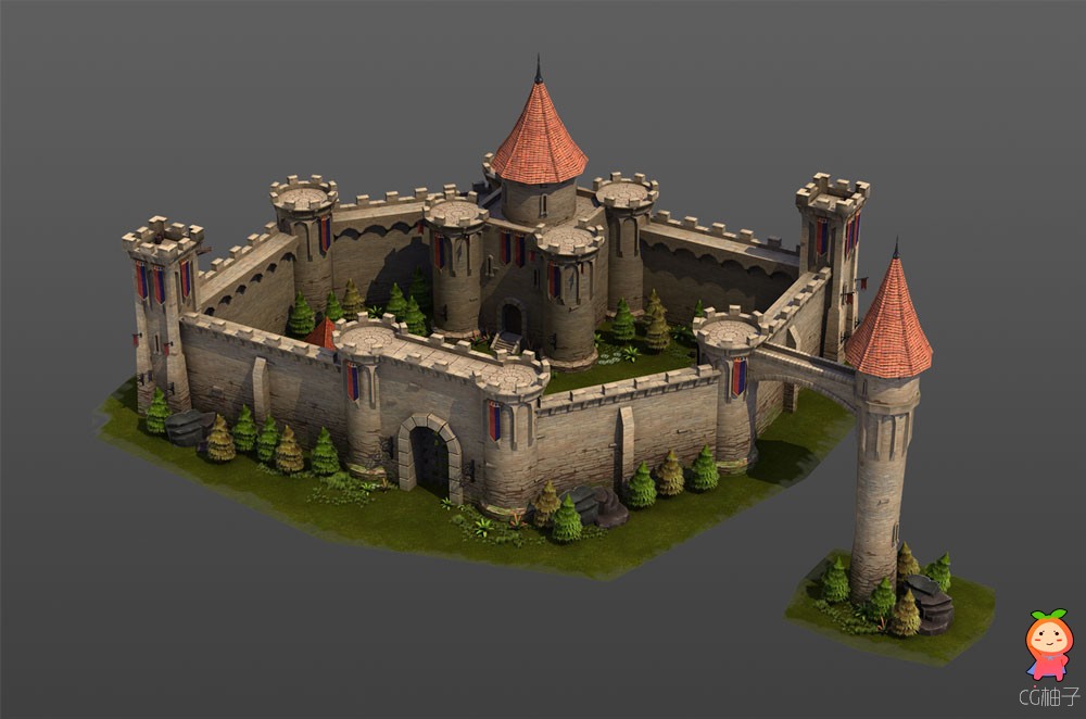 Medieval Castle 中世纪城堡模型 