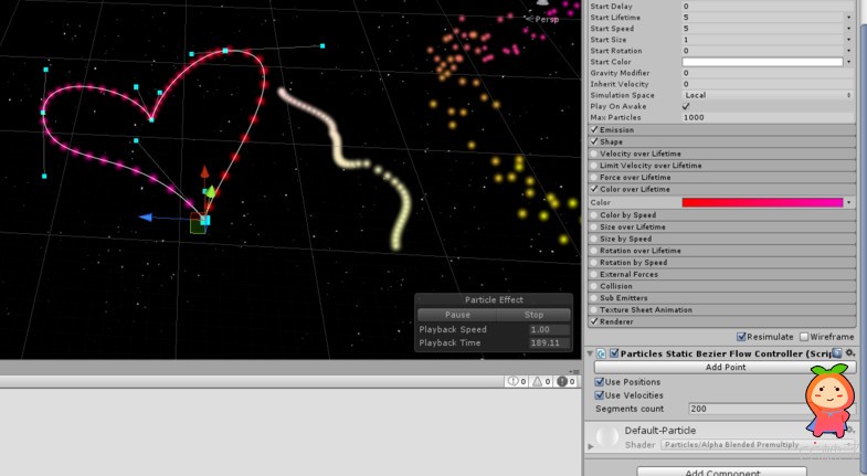 Bezier curved particles flow editor 1.1 