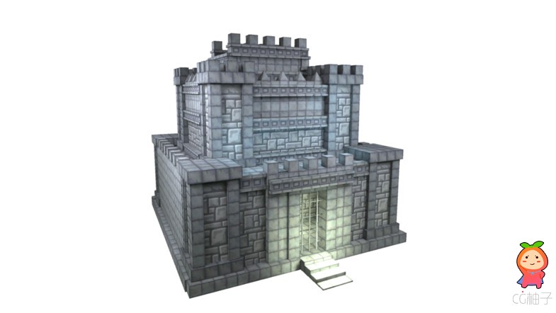 卡通风格城堡模型地牢模型