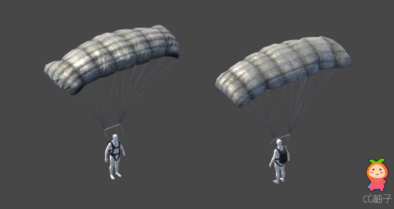 背包降落伞模型