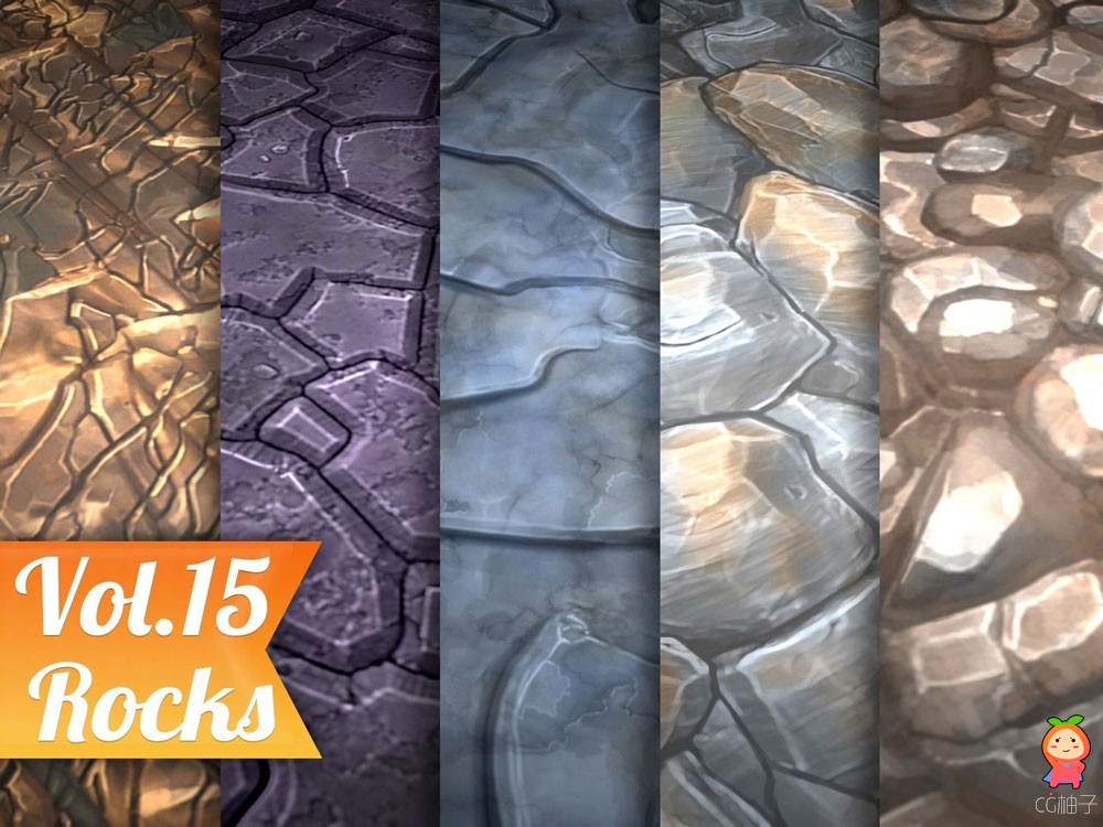 Stylized Rocks Vol 15 - Hand Painted Texture Pack Texture
