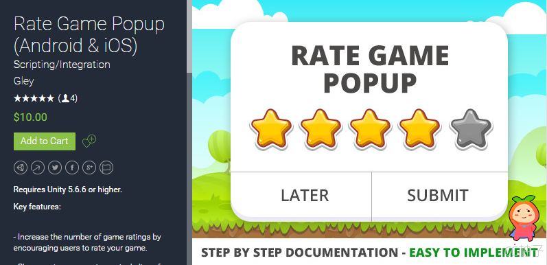 Rate Game Popup (Android & iOS) 1.1.0 Project