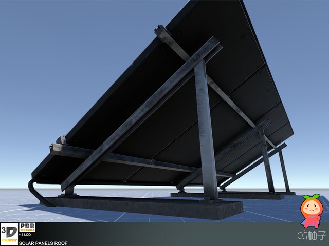 Solar Panels Roof 1.0 戏屋顶太阳能板电池PBR纹理模型